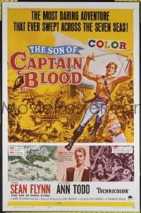 s239 SON OF CAPTAIN BLOOD one-sheet movie poster '63 Sean Flynn, Todd