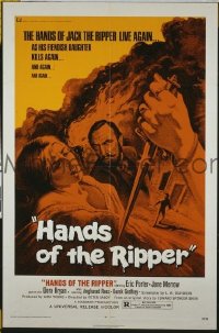 r723 HANDS OF THE RIPPER one-sheet movie poster '72 Hammer horror!