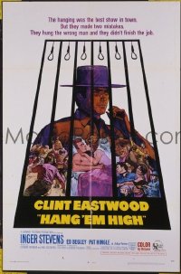 P800 HANG 'EM HIGH one-sheet movie poster '68 Clint Eastwood