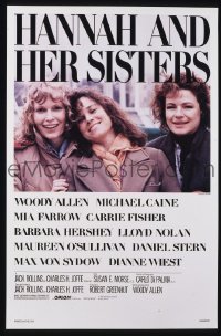 r725 HANNAH & HER SISTERS one-sheet movie poster '86 Woody Allen