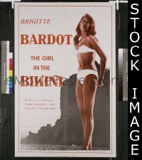 r683 GIRL IN THE BIKINI one-sheet movie poster '58 sexy Brigitte Bardot!