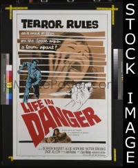 #369 LIFE IN DANGER 1sh '64 mad killer! 