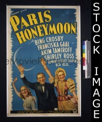 #9596 PARIS HONEYMOON 1sh '39 Bing Crosby 