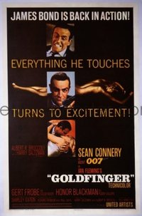 VHP7 477 GOLDFINGER one-sheet movie poster '64 Sean Connery as James Bond