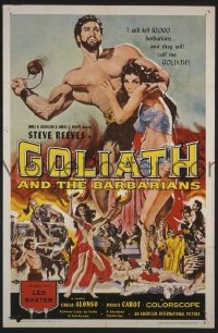 f479 GOLIATH & THE BARBARIANS one-sheet movie poster '59 Steve Reeves