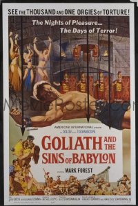 A437 GOLIATH & THE SINS OF BABYLON one-sheet movie poster '64 AIP