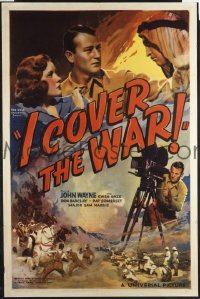 JW 132 I COVER THE WAR one-sheet movie poster '37 John Wayne, news cameraman