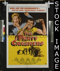 s058 PARTY CRASHERS one-sheet movie poster '58 Frances Farmer
