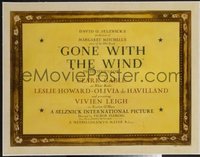 v192 GONE WITH THE WIND linen 1/2SH '39 Clark Gable, Leigh