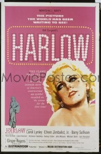 P811 HARLOW one-sheet movie poster '65 Carol Lynley