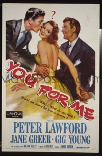 Q911 YOU FOR ME one-sheet movie poster '52 Peter Lawford
