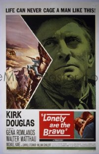 #262 LONELY ARE THE BRAVE 1sh '62 Douglas 