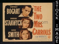 K419 TWO MRS CARROLLS title lobby card '47 Humphrey Bogart