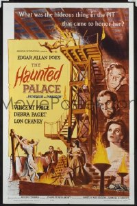 f493 HAUNTED PALACE one-sheet movie poster '63 Vincent Price, Lon Chaney Jr