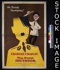 #7708 GREAT DICTATOR 1sh R58 Chaplin