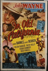 JW 201 IN OLD CALIFORNIA #2 one-sheet movie poster R40s completely new art!