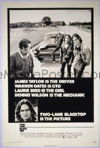 s381 TWO-LANE BLACKTOP one-sheet movie poster '71 James Taylor