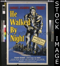 #339 HE WALKED BY NIGHT 1sh '48 great image! 