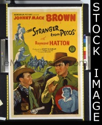 Q650 STRANGER FROM PECOS one-sheet movie poster '43 Johnny Mack Brown