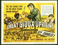 k179 GREAT SIOUX UPRISING title lobby card '53 Jeff Chandler