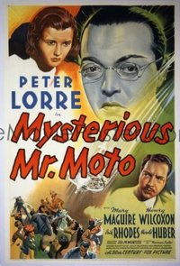 #220 MYSTERIOUS MR MOTO linen one-sheet movie poster '38 Lorre stone litho!!