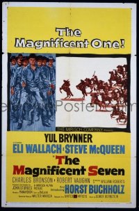 Q101 MAGNIFICENT 7 one-sheet movie poster '60 Brynner, McQueen