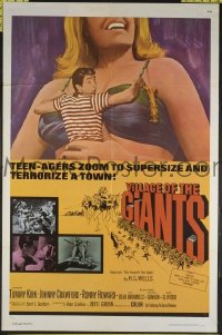 s399 VILLAGE OF THE GIANTS one-sheet movie poster '65 Kirk, Crawford
