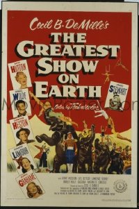 P780 GREATEST SHOW ON EARTH one-sheet movie poster '52 Charlton Heston