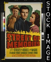 #181 STREET OF MEMORIES 1sh '40 Roberts,Kibbe 