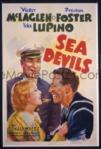 #1300 SEA DEVILS 1sh '37 Ida Lupino