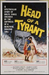 r738 HEAD OF A TYRANT one-sheet movie poster '60 Italian epic!