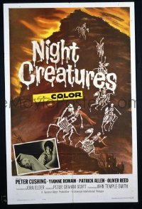 Q243 NIGHT CREATURES one-sheet movie poster '62 Hammer, Cushing