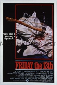 v450 FRIDAY THE 13th ('80) linen int'l 1sh '80 different art!