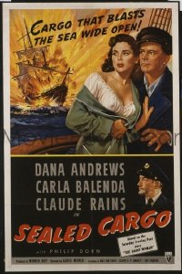 Q532 SEALED CARGO one-sheet movie poster '51 Andrews, Claude Rains