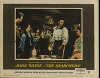 JW 272 SEARCHERS lobby card #5 '56 John Wayne standing at table!