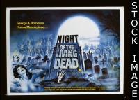 C096 NIGHT OF THE LIVING DEAD British quad movie poster R80s
