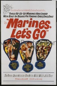 Q126 MARINES LET'S GO one-sheet movie poster '61 Tom Tryon