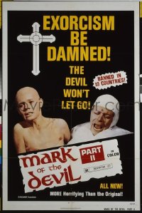 Q128 MARK OF THE DEVIL 2 one-sheet movie poster '74 banned!