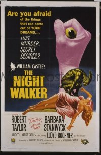 f621 NIGHT WALKER one-sheet movie poster '65 Robert Taylor, Stanwyck