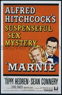 #405a MARNIE 1sh '64 Connery, Hitchcock 