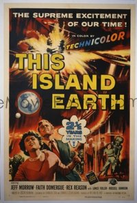 v155 THIS ISLAND EARTH linen 1sh '55 sci-fi classic!