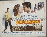 k370 SING BOY SING title lobby card '58 Tommy Sands, Lili Gentle