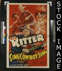 #410 SING, COWBOY SING 1sh '37 Tex Ritter 