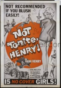 Q267 NOT TONITE HENRY one-sheet movie poster '61 sex classic!