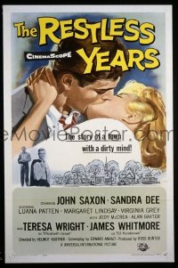 A960 RESTLESS YEARS one-sheet movie poster '58 John Saxon, Sandra Dee