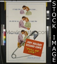 #1208 FULL OF LIFE 1sh 57 Judy Holliday,Conte 