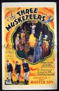 JW 041 THREE MUSKETEERS chapter 3 linen one-sheet movie poster '33 serial