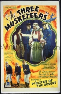 JW 042 THREE MUSKETEERS chapter 4 linen one-sheet movie poster '33 serial
