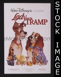 #340 LADY & THE TRAMP 1sh R86 Walt Disney 