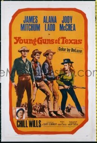 #523 YOUNG GUNS OF TEXAS 1sh '63 Mitchum,Ladd 